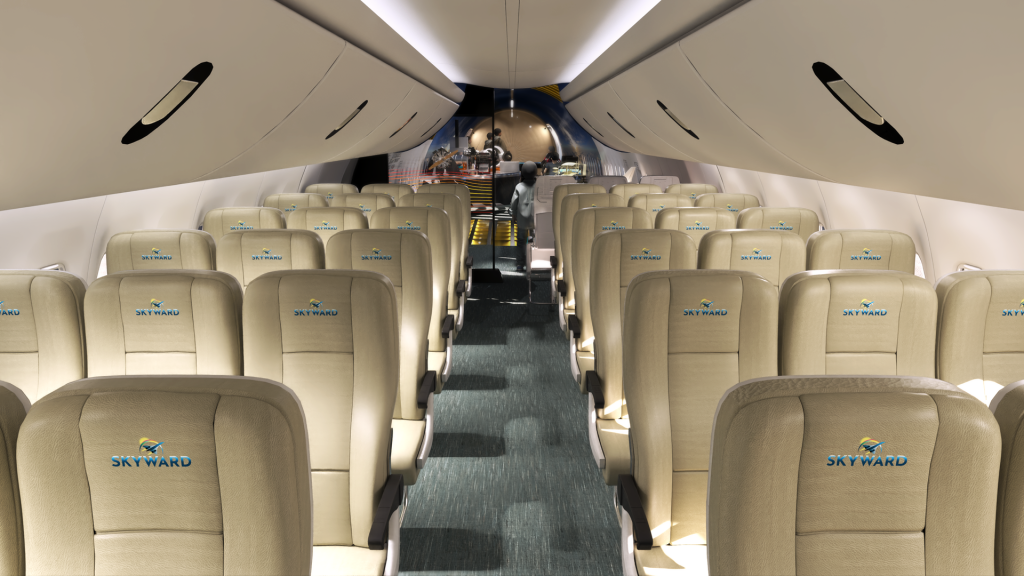 Artist's impression of internals of aircraft post conversion