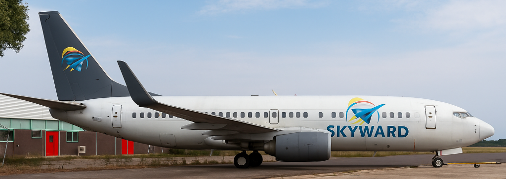 Image of the Skyward Boeing 737 in Skyward livery